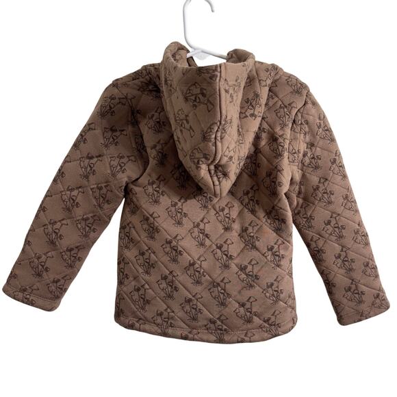 Kate Quinn Quilted Hoodie Jacket Neutral Forest Daisy Size 3T - Picture 5 of 5